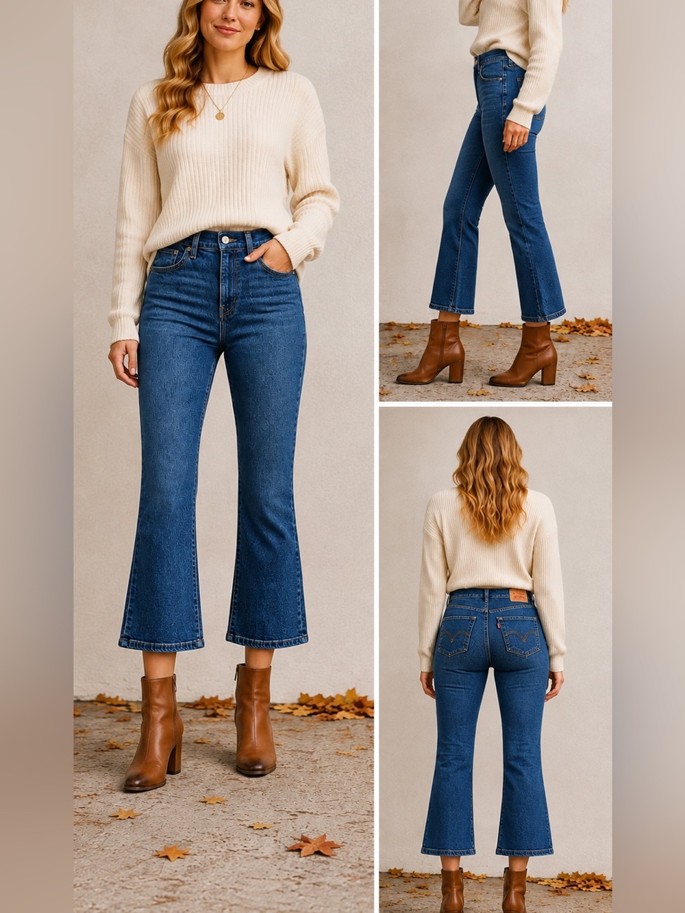 Levi’s High Waisted Crop Flare Jeans Size 26